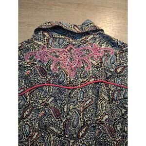 Cowgirl Up Paisley Western Rodeo Performance Long Sleeve Pearl Snaps Embellished